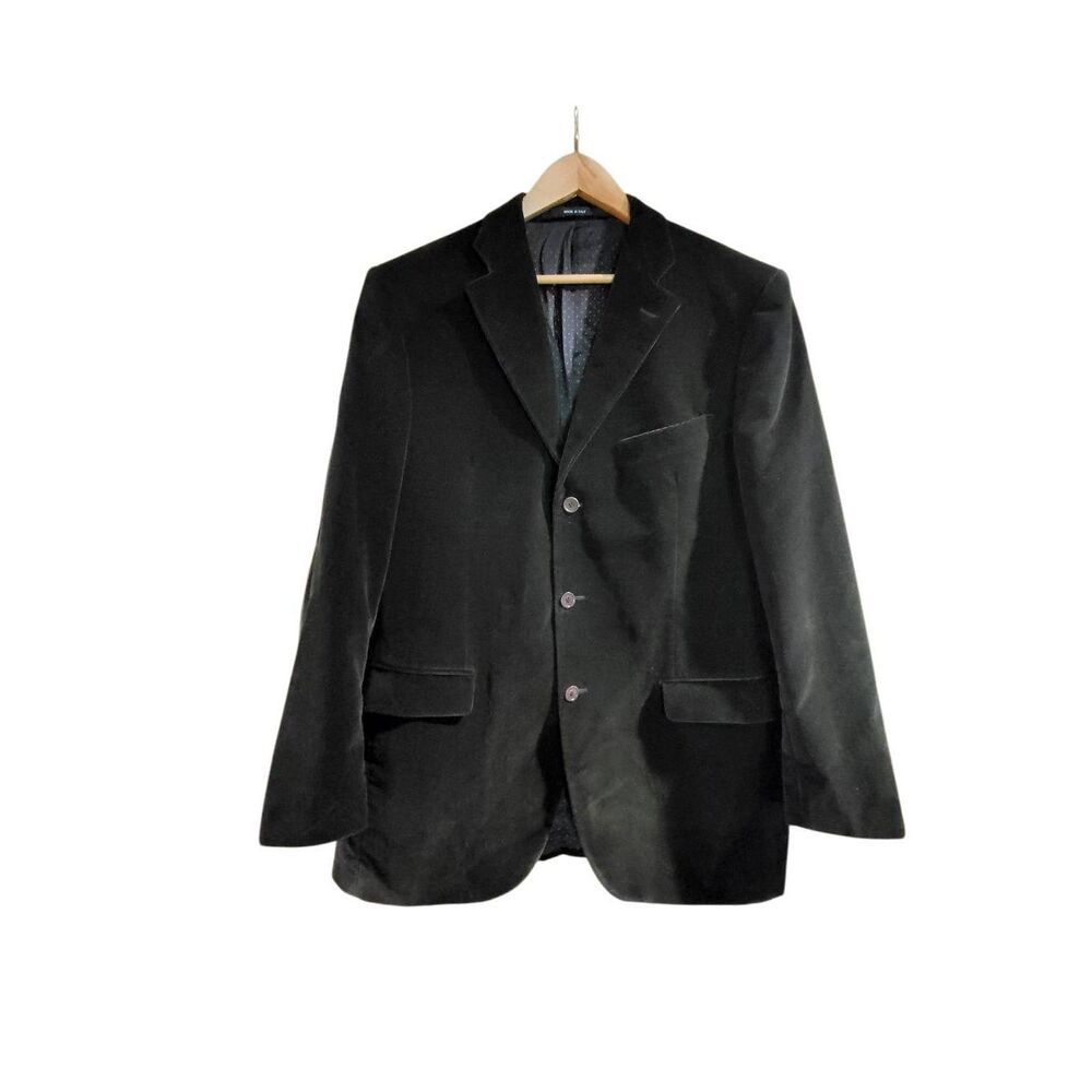 Givenchy Blazer Jacket Men's 46 Green Velveteen Textured Corduroy Soft Luxury